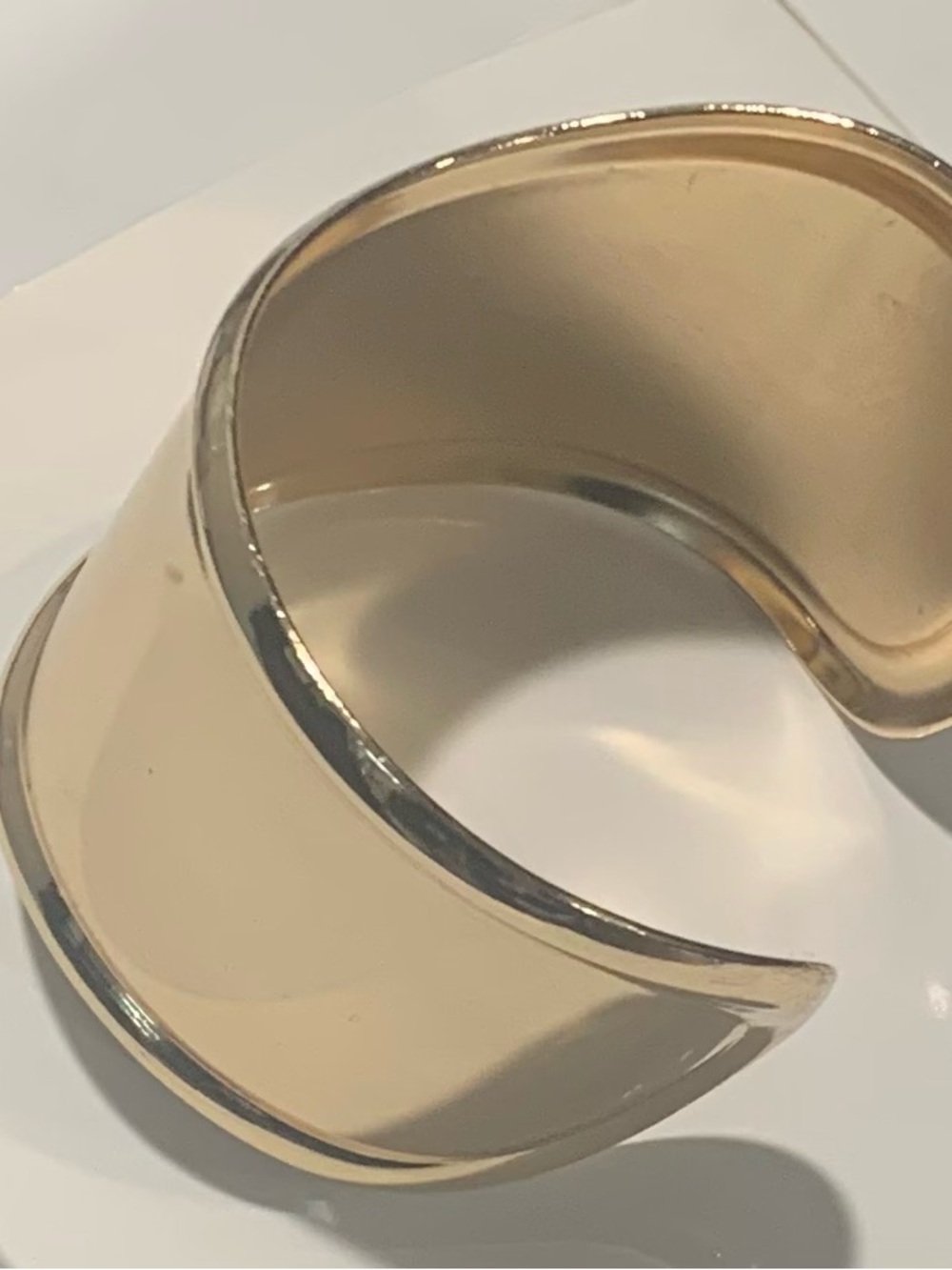 Gold Wide Cuff Bracelet - Women's Fashion Jewelry